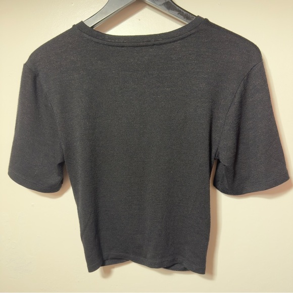 Aritzia Wilfred Free  Subah Shirt Twist  Knot Black Women Size M - Picture 4 of 5